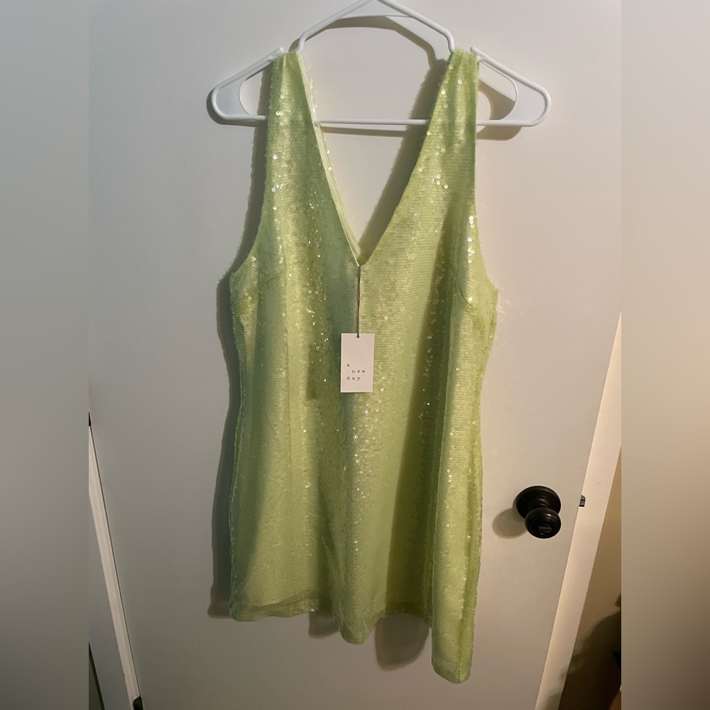 Green sequin dress